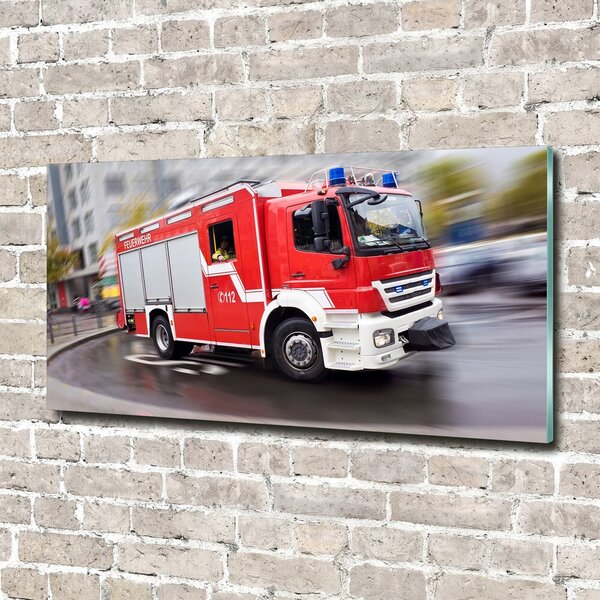 Fotografie imprimată pe sticlă Mașină de pompieri