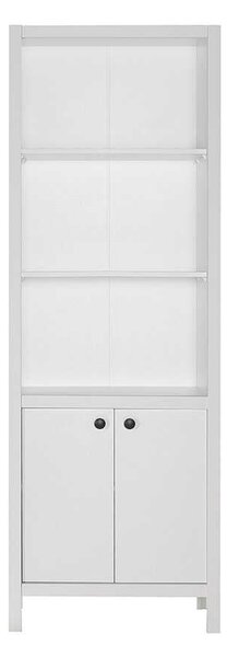 Biblioteca Adore Rustic cu 5 rafturi si usi, Alb, 66x196x32 cm
