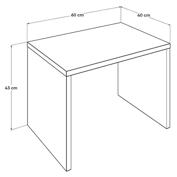 Masuta Cafea/Birou Adore Rio Office, 60x43x40 cm