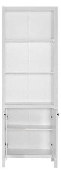 Biblioteca Adore Rustic cu 5 rafturi si usi, Alb, 66x196x32 cm