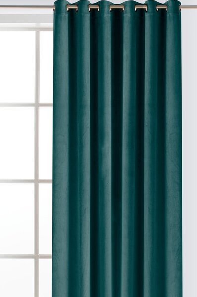 Draperie în culoarea petrolului dimout (semi-opacă) din catifea 140x175 cm Velto – Filumi