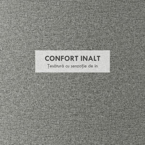 HOMCOM Taburet otoman rotund cu capac rabatabil stil tava, Taburet cu material similar inului, Masuta de cafea cu spatiu ascuns de depozitare