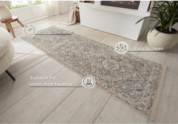 Covor tip traversă grej 80x200 cm Terrain Designer Sand – Hanse Home