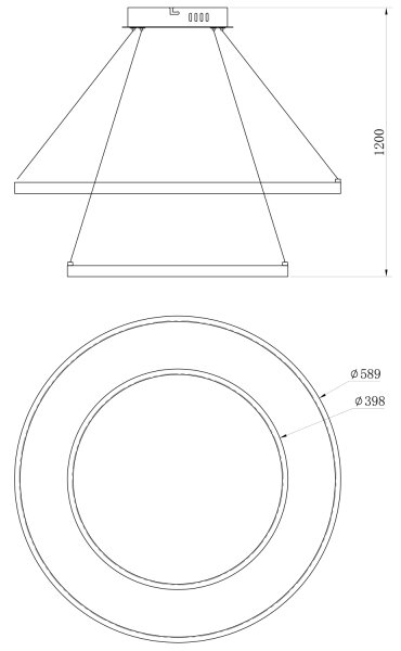 ONLI - Pendul LED pe cablu NOELIA, 30W/230V, negru