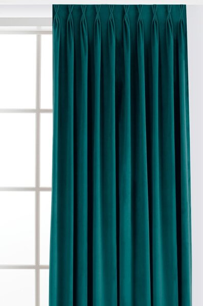 Draperie în culoarea petrolului dimout (semi-opacă) din catifea 140x250 cm Velto – Filumi