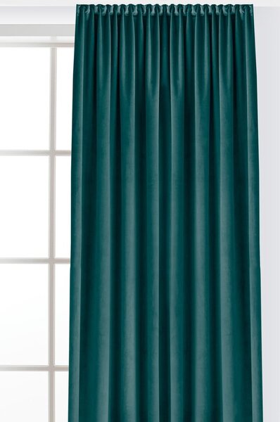 Draperie în culoarea petrolului dimout (semi-opacă) din catifea 140x250 cm Velto – Filumi