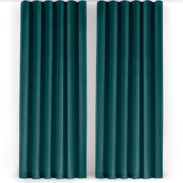 Draperie în culoarea petrolului dimout (semi-opacă) din catifea 140x250 cm Velto – Filumi