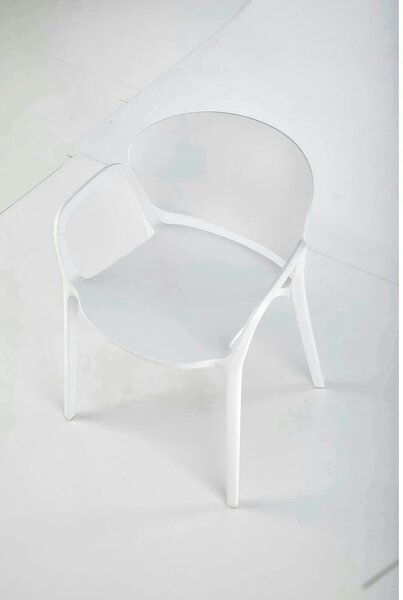 Scaun afara K491, alb, polipropilena, 60x56x76 cm