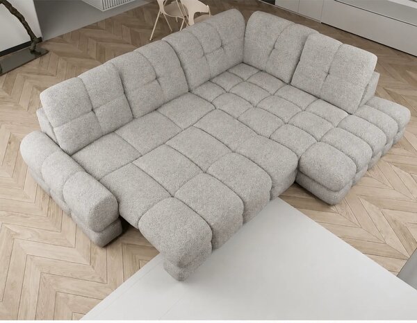 Coltar extensibil TOLLO L, sezlong dreapta, stofa clasica gri - Austin