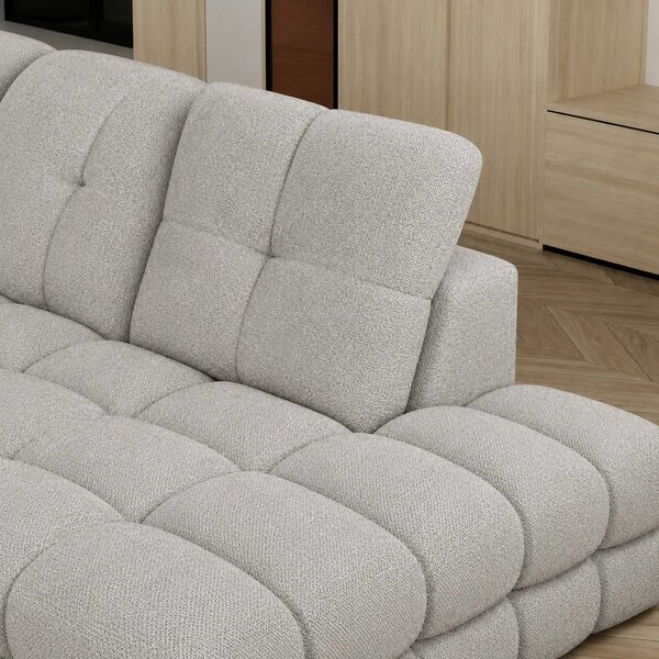 Coltar extensibil TOLLO L, sezlong dreapta, stofa clasica gri - Austin