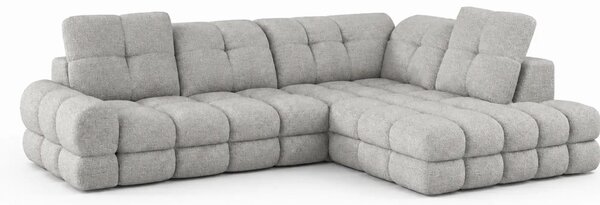 Coltar extensibil TOLLO L, sezlong dreapta, stofa clasica gri - Austin