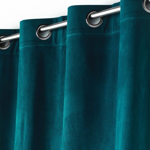 Draperie albastră din catifea reiată 140x260 cm Casual – douceur d'intérieur