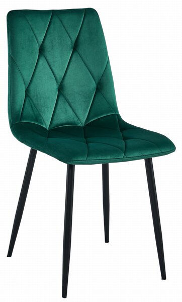 Scaun de sufragerie din catifea verde inchis LIBRA