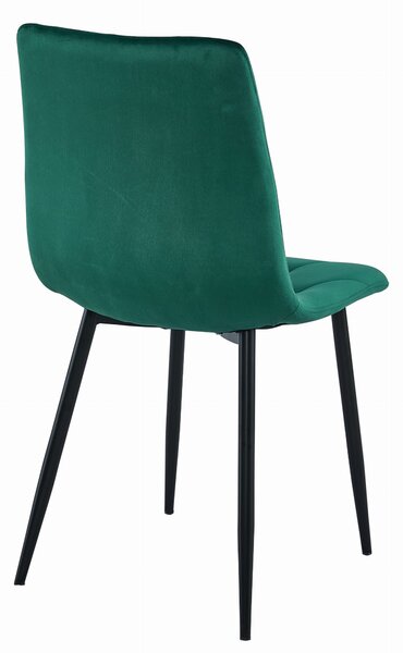 Scaun de sufragerie din catifea verde inchis LIBRA