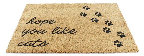 Covoraș de intrare din fibre de nucă de cocos 40x60 cm Hope You Like Cats – Artsy Doormats