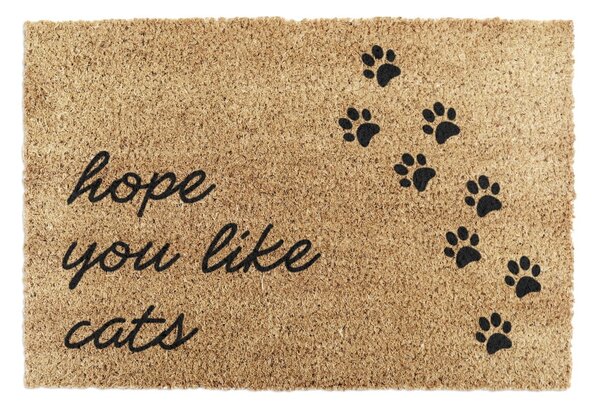 Covoraș de intrare din fibre de nucă de cocos 40x60 cm Hope You Like Cats – Artsy Doormats