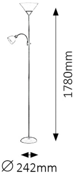 Rabalux Action lampă de podea 2x100 W alb-maro 4188