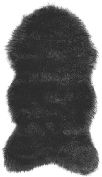 Covor de blana Valeria negru 50/90 cm