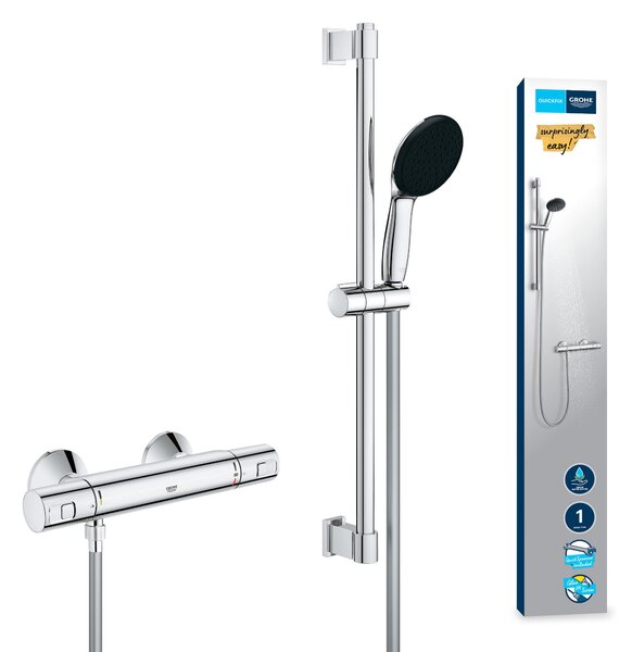 Grohe Precision Start baterie de duș perete cu termostat StarLight Chrome 34597001