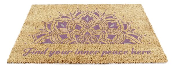 Covoraș de intrare din fibre de nucă de cocos 40x60 cm Find Your Inner Peace – Artsy Doormats