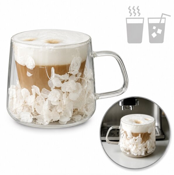 JAKS Pahar termic cu flori albe 180 ml 1 buc Whitt