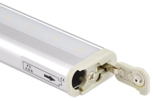 Lampa LED cu senzor miscare, 10 leduri, 80lm, 1W, 19 x 3 x 1,7cm, alb