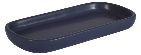 BISK Erga Nero, tavă ceramică în picioare 25,7x11,5 cm, albastru mat, ERG-08363