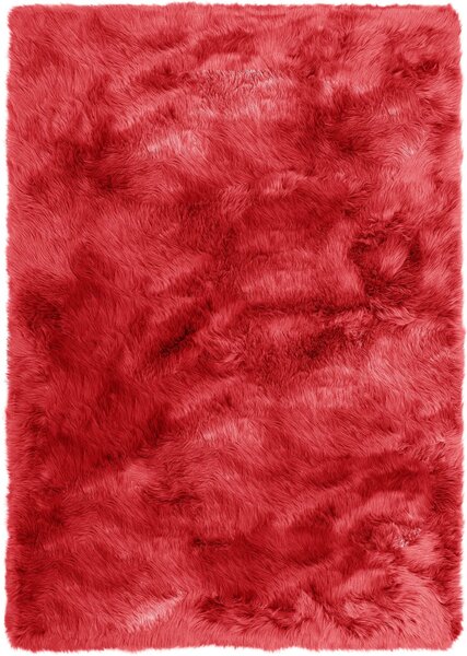 Covor Home affaire Valeria blana artificiala, rosu inchis 120/180 cm