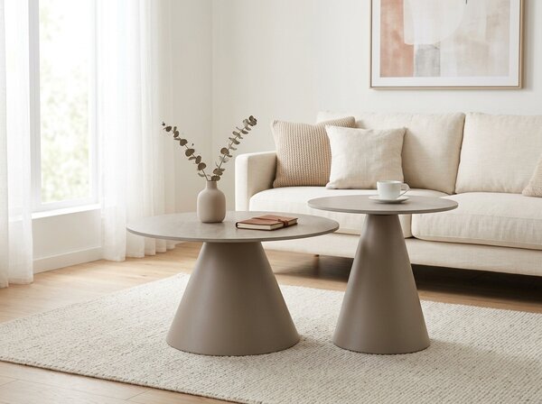 Set masute de cafea HILL travertin/casmir 2 buc, bej
