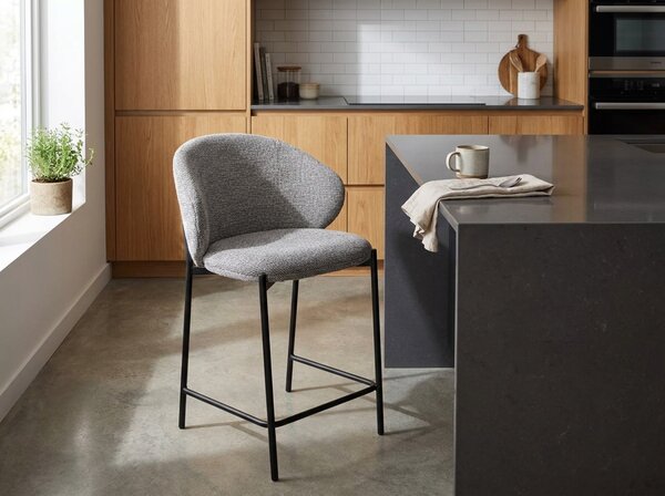 Scaun de bar KIOTO, negru/gri