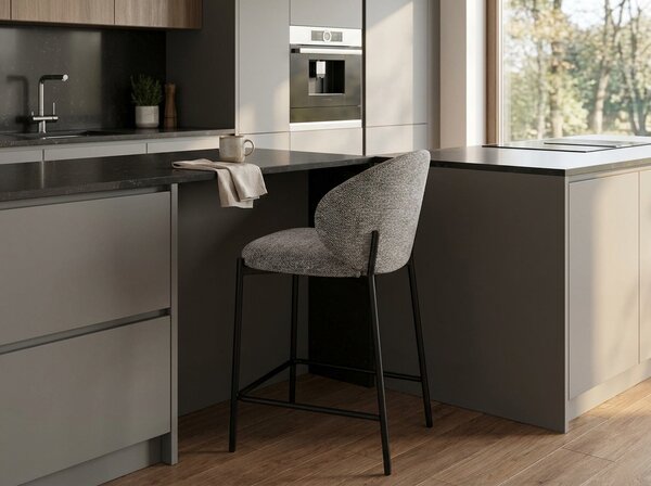 Scaun de bar KIOTO, negru/gri