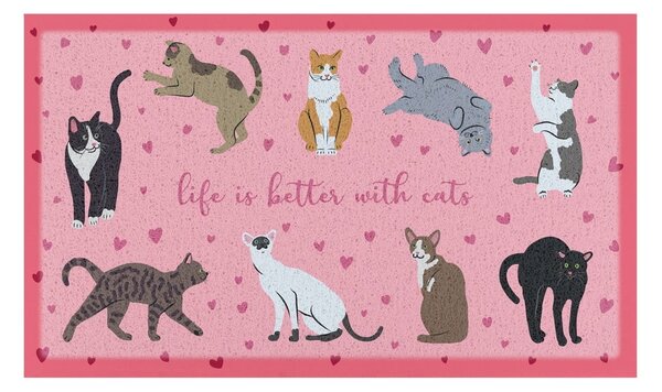 Covoraș de intrare 40x70 cm Life Is Better With Cats – Artsy Doormats