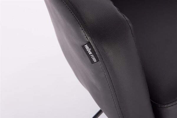HC830CROSS Scaun Negru de Piele cu Bază Aurie