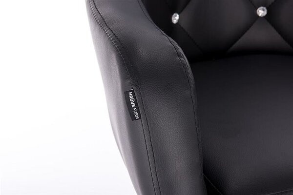 HC830K Scaun Negru de Piele cu Bază Neagra