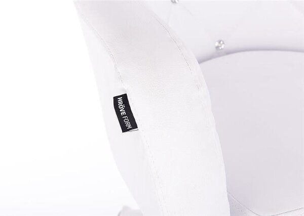 HC830K Scaun Alb de Piele cu Bază Neagra