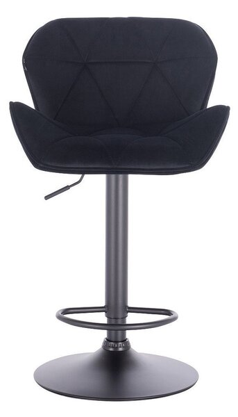 HR111W Scaun Catifea Neagră Velur cu Bază Neagra