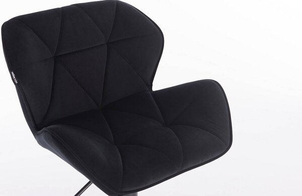 HR111W Scaun Catifea Neagră Velur cu Bază Neagra