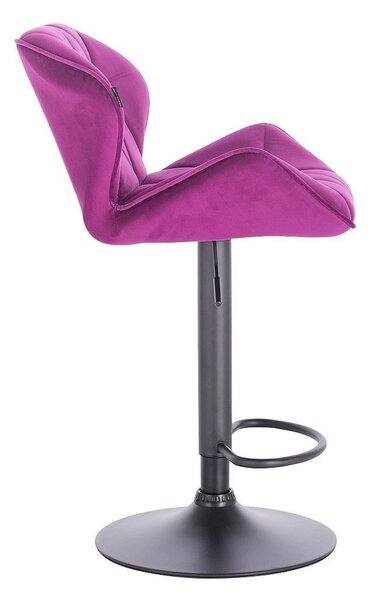 HR111W Scaun Catifea Fucsia Velur cu Bază Neagra