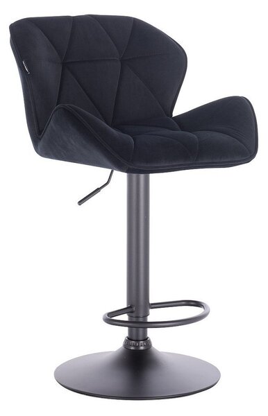 HR111W Scaun Catifea Neagră Velur cu Bază Neagra