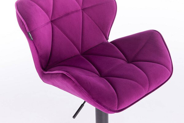 HR111W Scaun Catifea Fucsia Velur cu Bază Neagra