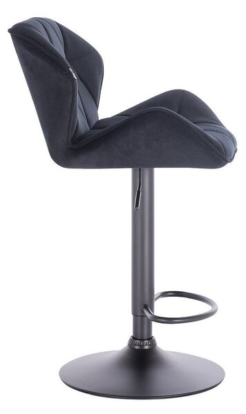 HR111W Scaun Catifea Neagră Velur cu Bază Neagra