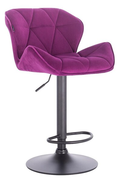 HR111W Scaun Catifea Fucsia Velur cu Bază Neagra