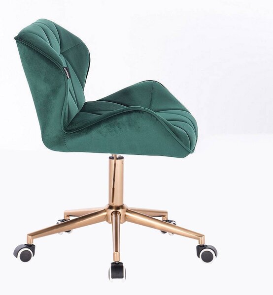 HR111K scaun Catifea Verde cu Bază Aurie