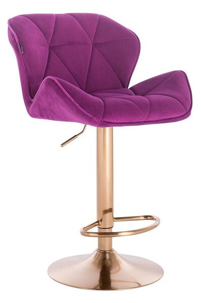 HR111W Scaun Fucsia Velur Bază Aurie