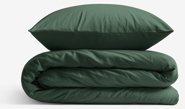 Goldea lenjerie de pat din 100% bumbac - verde închis 220 x 200 și 2buc 70 x 90 cm