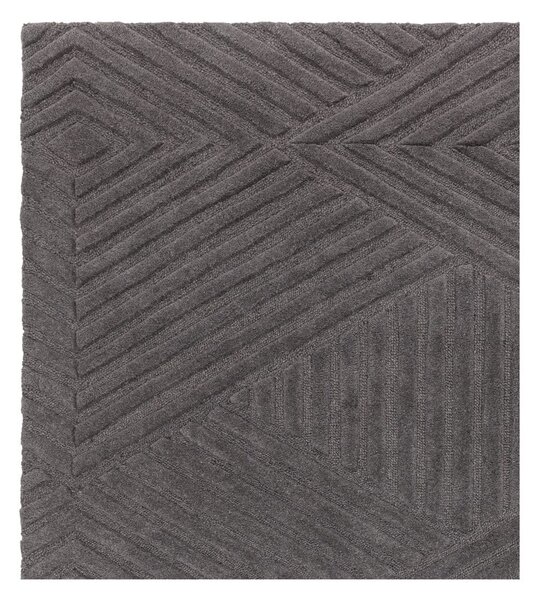 Covor gri antracit din lână 160x230 cm Hague – Asiatic Carpets