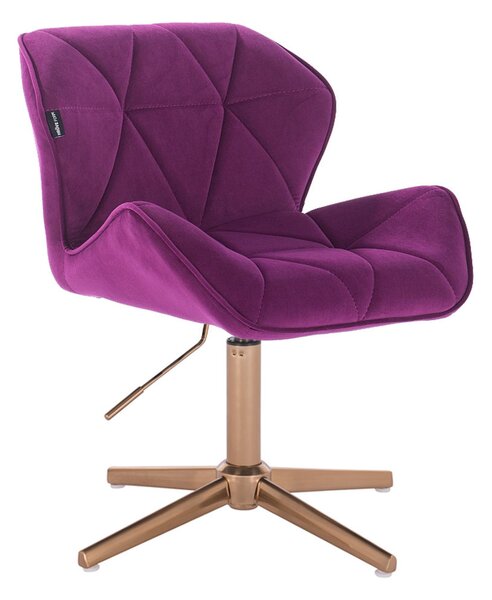 HR111CROSS Scaun Fucsia Catifea cu Bază Aurie