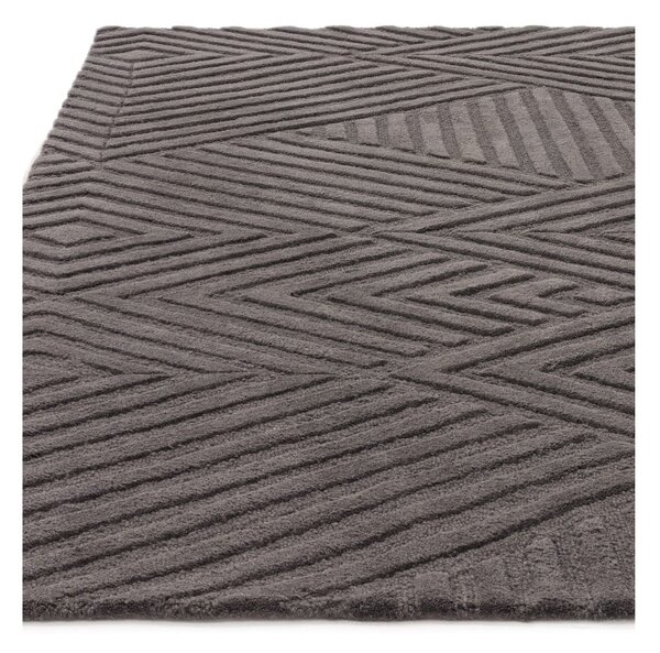 Covor gri antracit din lână 160x230 cm Hague – Asiatic Carpets
