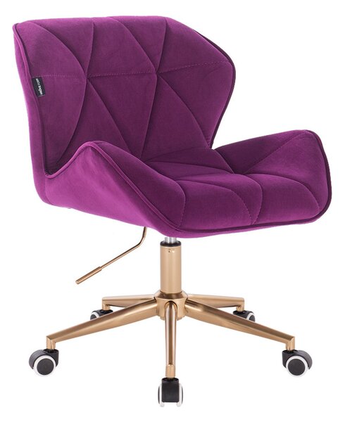HR111K Scaun Fucsia Catifea cu Bază Aurie