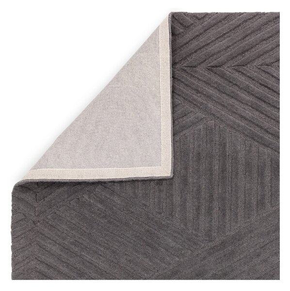 Covor gri antracit din lână 160x230 cm Hague – Asiatic Carpets